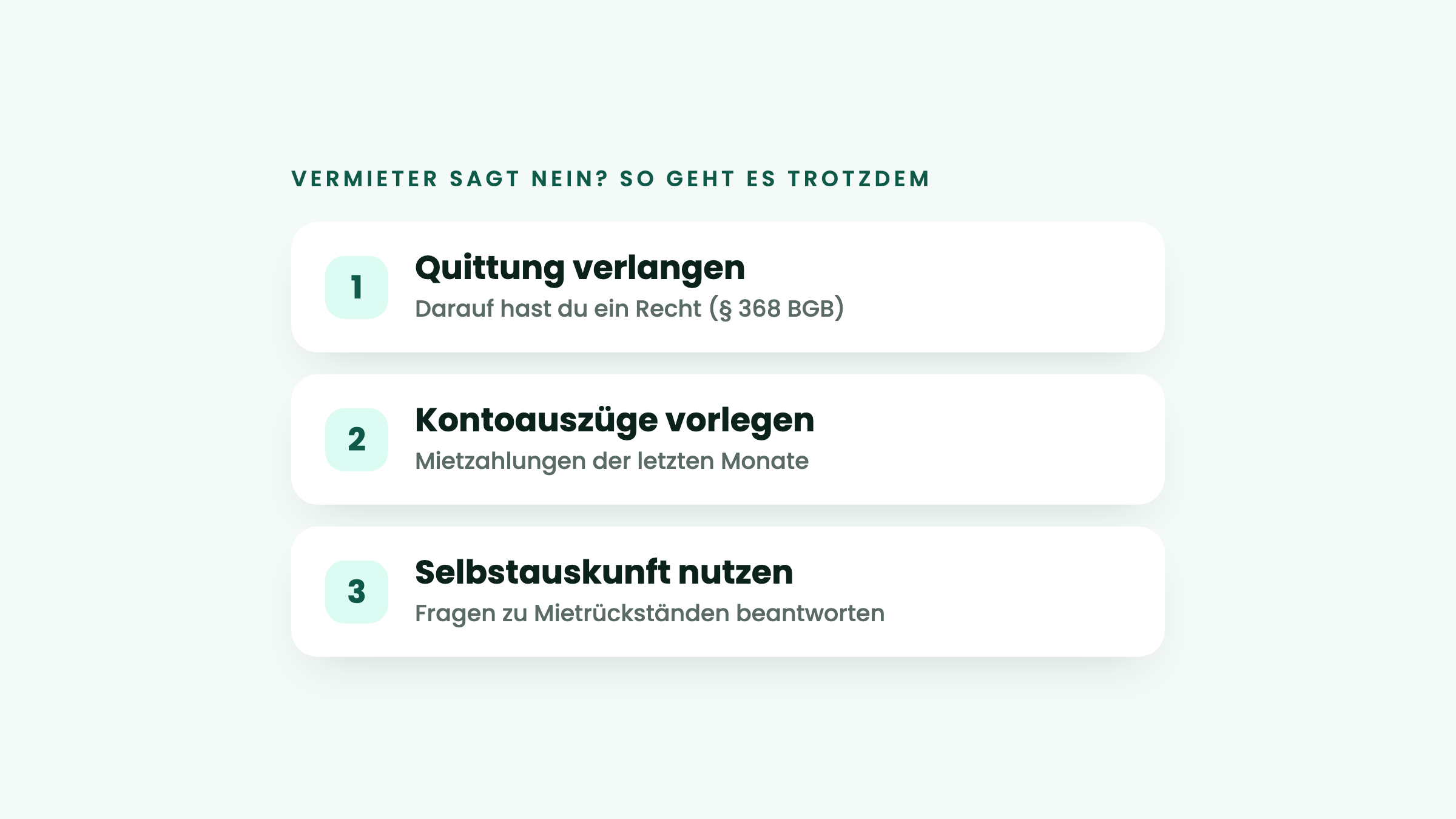 Alternativen zur Mietschuldenfreiheitsbescheinigung: Quittung verlangen, Kontoauszüge, Selbstauskunft